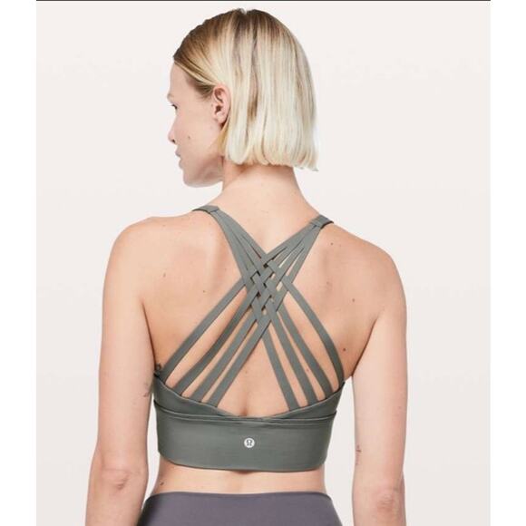 Lululemon Free To Be Moved Bra Grey Sage Size 4 Strappy - Picture 4 of 4